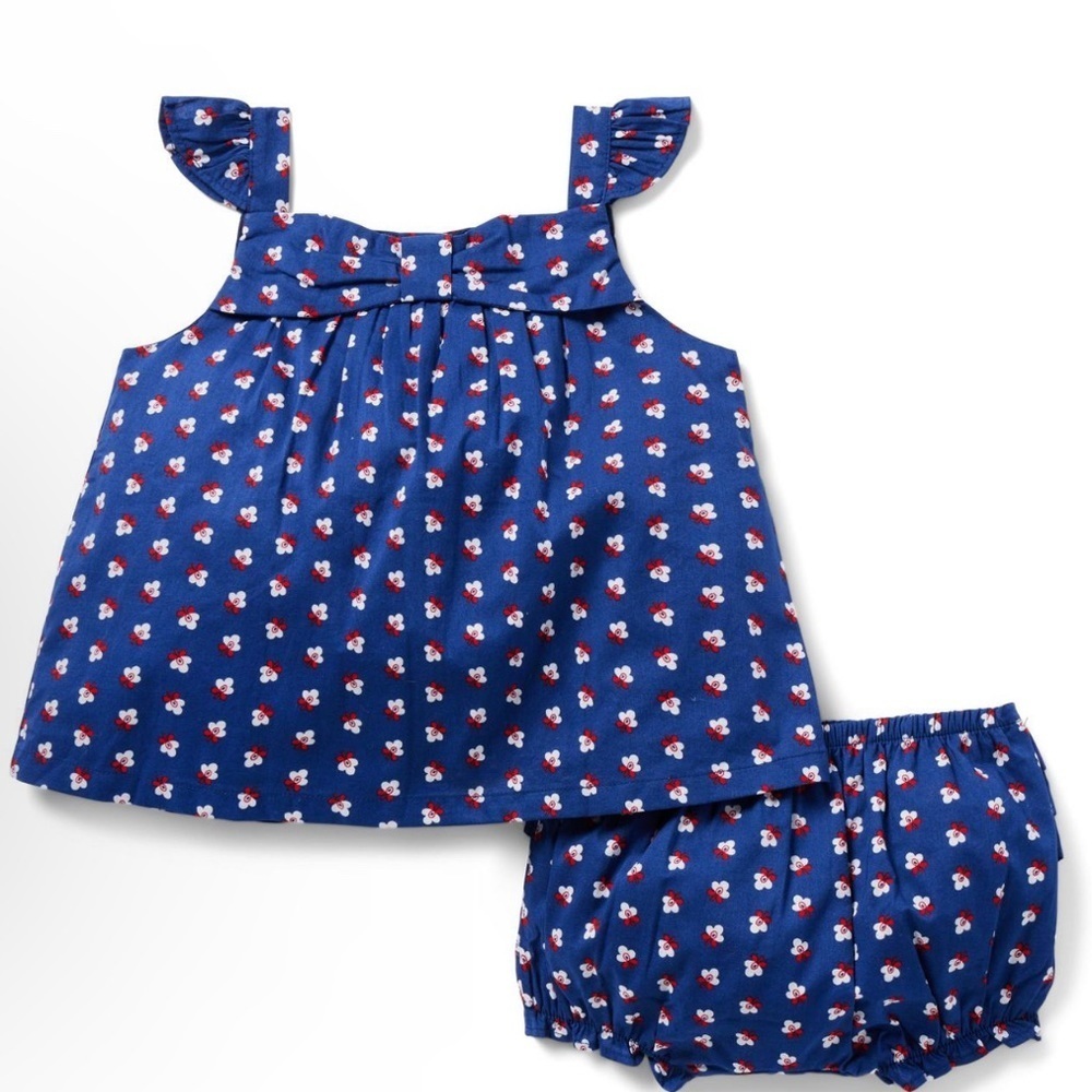 Janie and Jack Navy Blue Floral Two-Piece Set
